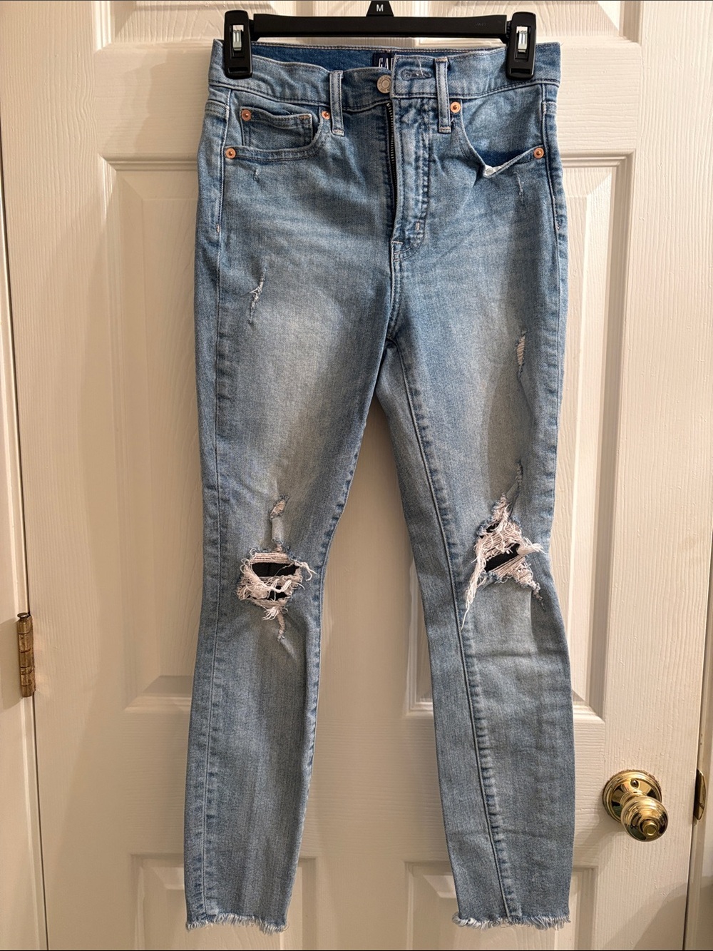 GAP Light Blue Ripped Skinny Jeans